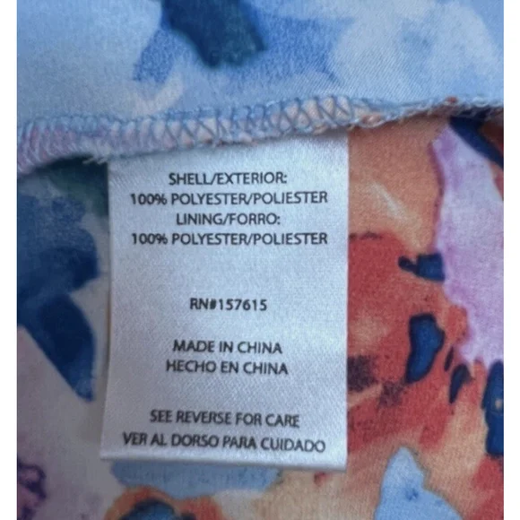 Nicole Miller Dress L Multicolor Floral Maxi Faux Wrap Ruffle Satin V-Neck Belt - Picture 6 of 7